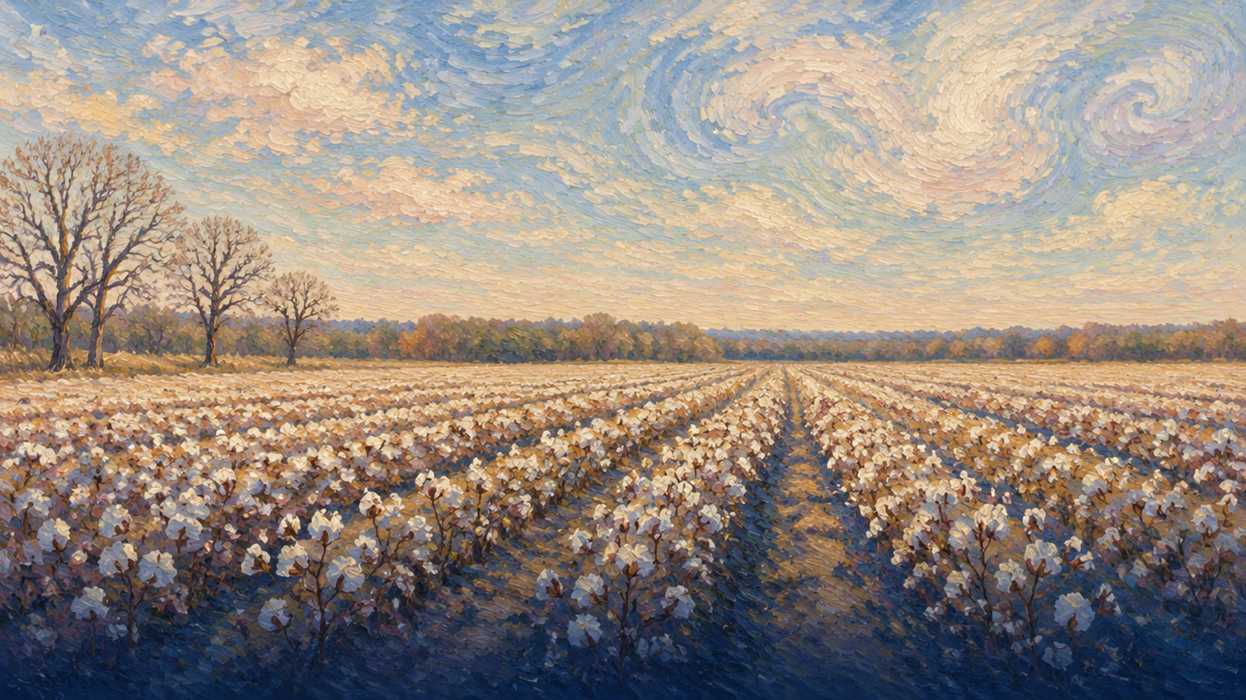 Cotton field in late autumn