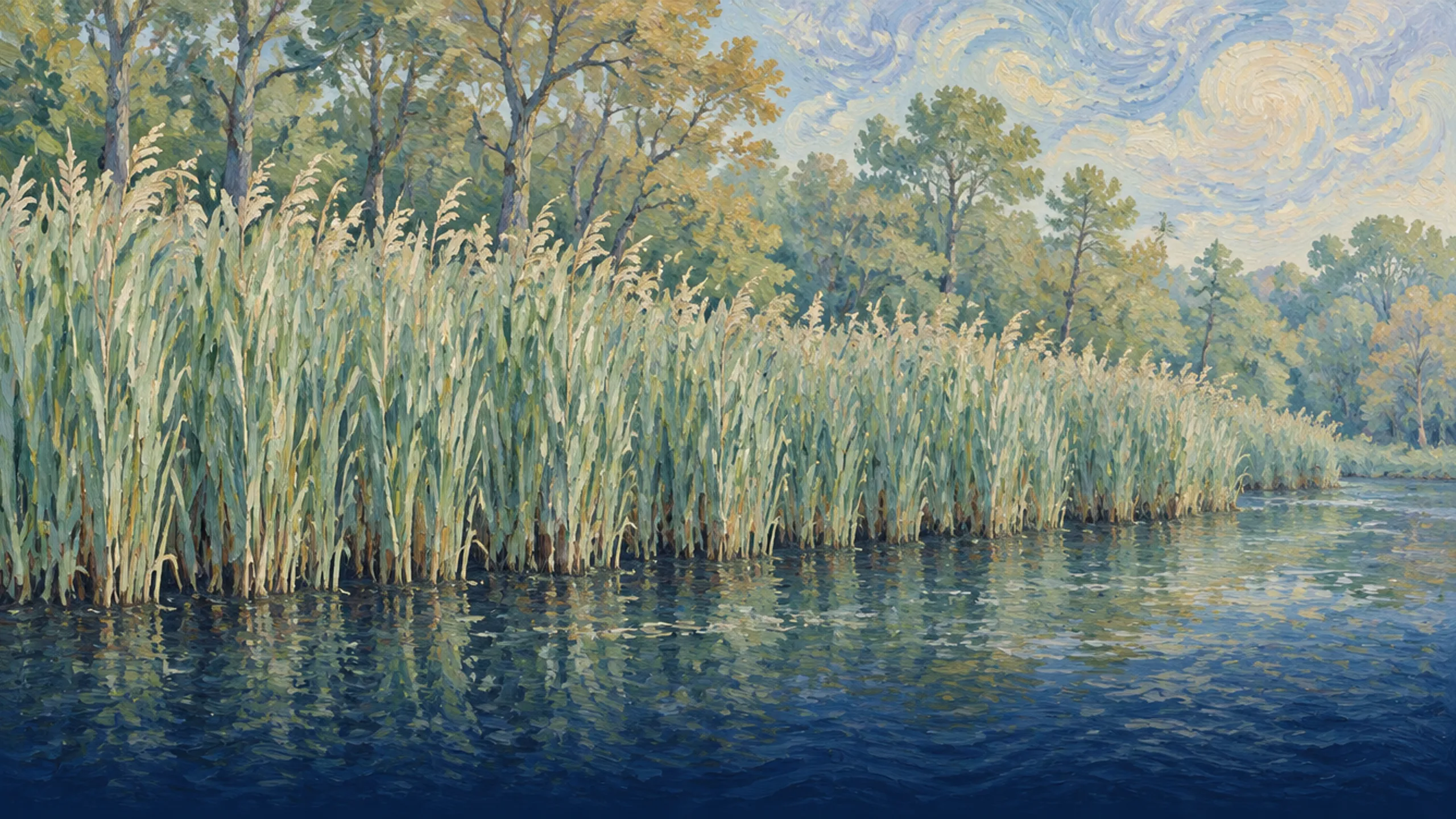River cane along the bank of a slow creek